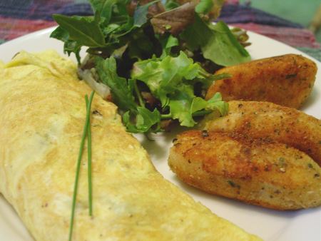 Omelettes and Potato Croquettes