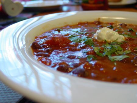 Grilled Cheese and Black Bean Soup