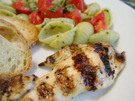 Grilled Chicken and Pesto Pasta