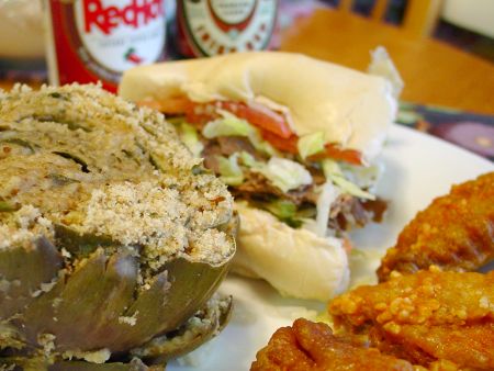 Leftover Bubba's and Stuffed Artichokes